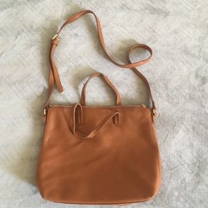 Light Brown faux leather crossbody purse